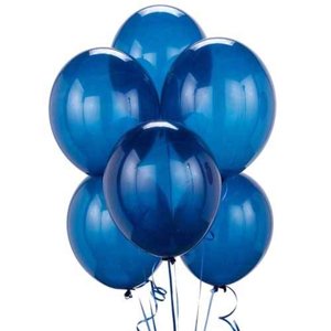 5.5 Inches Metallic Latex Balloons - Blue (Pack of 25)