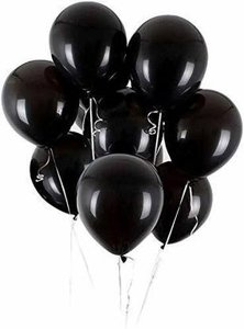 5.5 Inches Metallic Latex Balloons - Black (Pack of 50)
