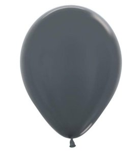 5.5 Inches Metallic Latex Balloons - Dark Grey (Pack of 50)