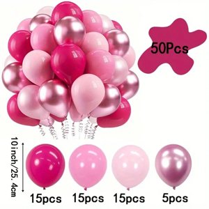 5.5 Inches Metallic Latex Balloons - Dark Pink (Pack of 25)
