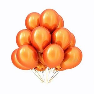 5.5 Inches Metallic Latex Balloons - Orange (Pack of 25)
