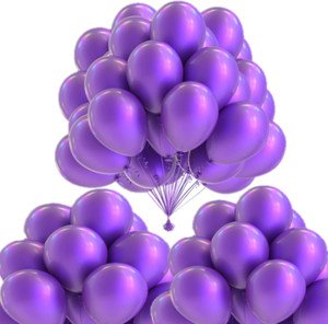 5.5 Inches Metallic Latex Balloons - Purple (Pack of 25)