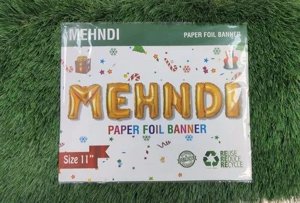 Golden Foil Banner for Mehendi Event 12 inch