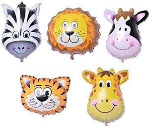 Animal Faces Foil Balloon Pack