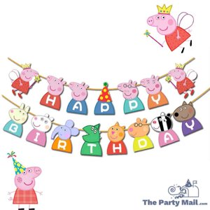 Peppa Pig Theme Birthday Banner