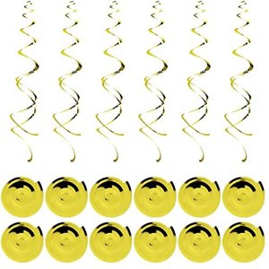 Golden Circular Swirl for Hanging on Party Hall Pack of 5