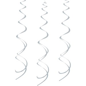 Silver Circular Swirl for Hanging on Party Hall Pack of 5