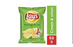 Lay's Chips Packet - American Style Cream & Onion (Light Green pack)