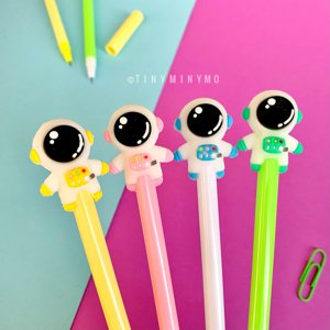 Rainbow Astronaut Pen With LED and Button