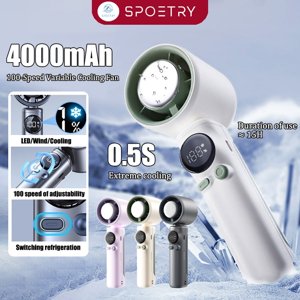 Soft Air Electric Fan High Speed | Big Long Lasting Battery | High Speed Fan for Travel on Summer | Rechargable by Type C