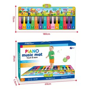 Piano Keyboard Musical Mat for Kids 1-6 Years Play Gym Dance Mat Baby Musical Keyboard Toy for Toddlers Boys Girls Foldable Music Blanket Activity Game Carpet Gift