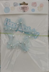 Premium Pretty Blue Cake Topper with Cloth Design