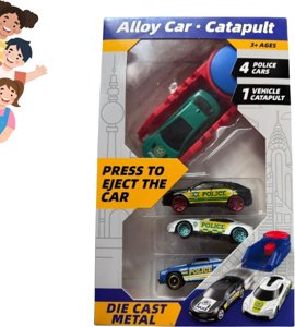 Rapid car launcher with 4 metal master racer cars and One Launcher