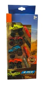 Hot Wheels Monster Truck Launcher Set: 4 Die cast Monster Truck Vehicles & 4 Ejector