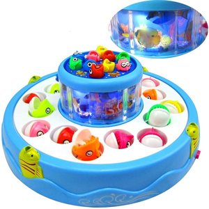 Big Fish Catching Fish Catching Game Big with 26 Fishes and 4 Pods, Includes Music, Lights (Battery Included) - Multi-Color