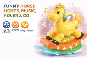 Funny Horse Musical Rocking Toy with Lights & Music | Swing Action | Battery Operated Kids Toy for Toddlers & Babies (Funny Horse)