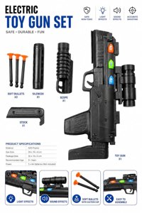 Machine Gun Toy With Fog MP7 2 in 1 Gun