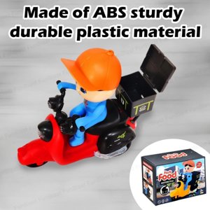 Takeaway Delivery Man with Bike Toy For Kids | Random Color Available