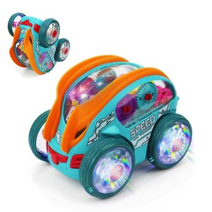Giftines 360° Rotating Stunt Car Toy with LED Lights & Music - Automatic Bump & Go Sensory Toy Car, Premium Gift for Kids